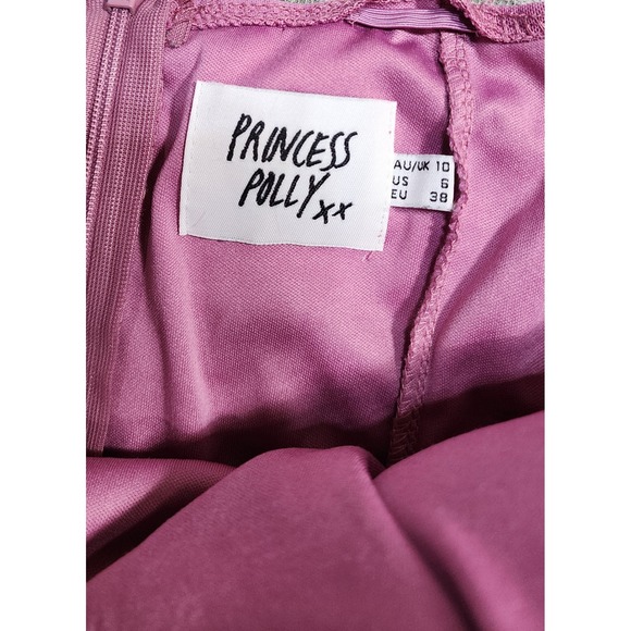 Princess Polly Ruched Mesh Long Sleeve Bodysuit Mauve Pink Size 6 - Picture 2 of 10